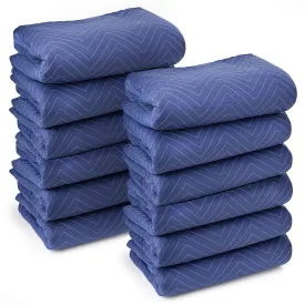 12-Pack, 80"x72" Moving & Packing Blankets - Royal Blue by Sure-Max