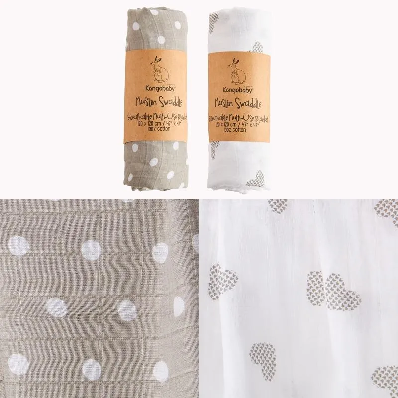 2Pcs/Pack Baby 2 Layer Multi -Function Swaddle Wrap Blankets