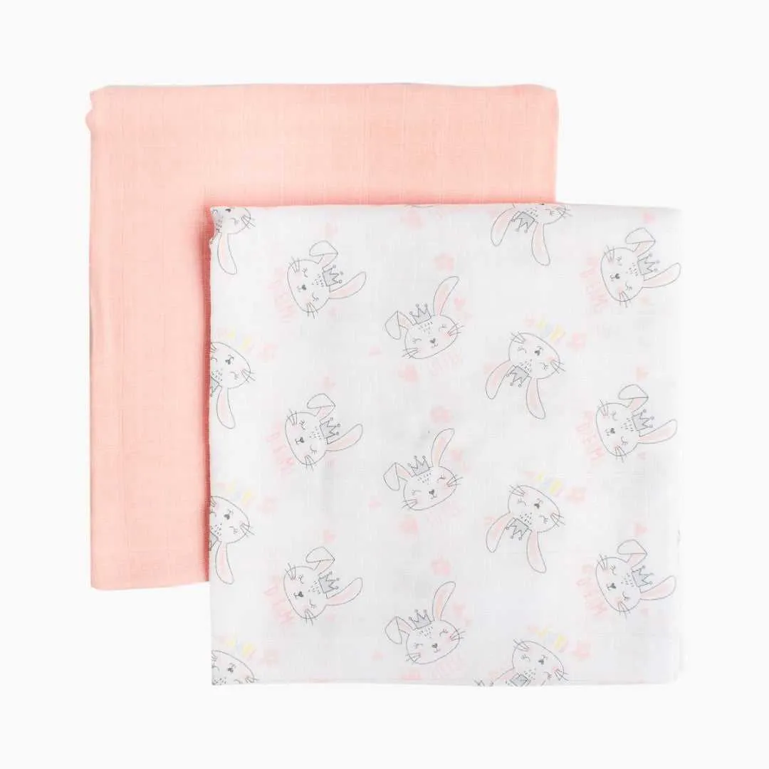 2pk Muslin Blankets - Fairy Bunny