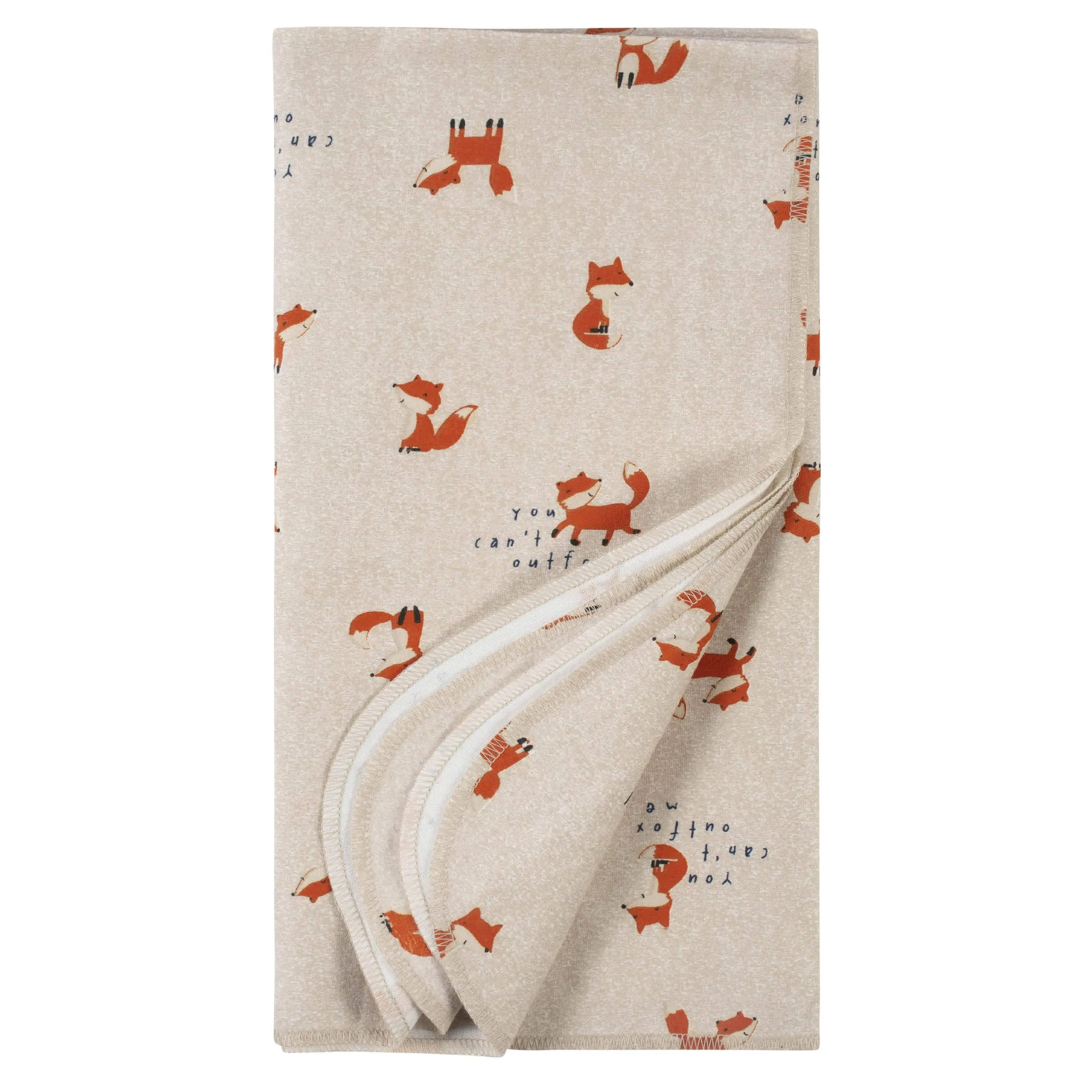 4-Pack Boys Fox Flannel Receiving Blankets