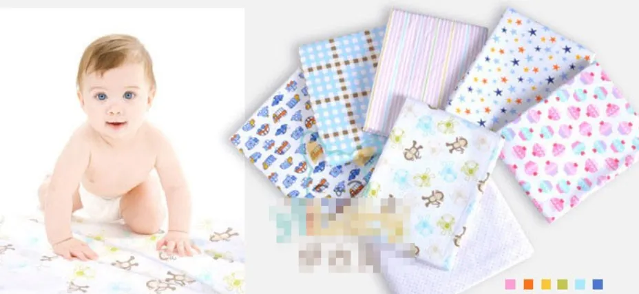 4Pcs/Pack Baby Super Soft Brushed Cotton Flannel Swaddle Wrap Blankets