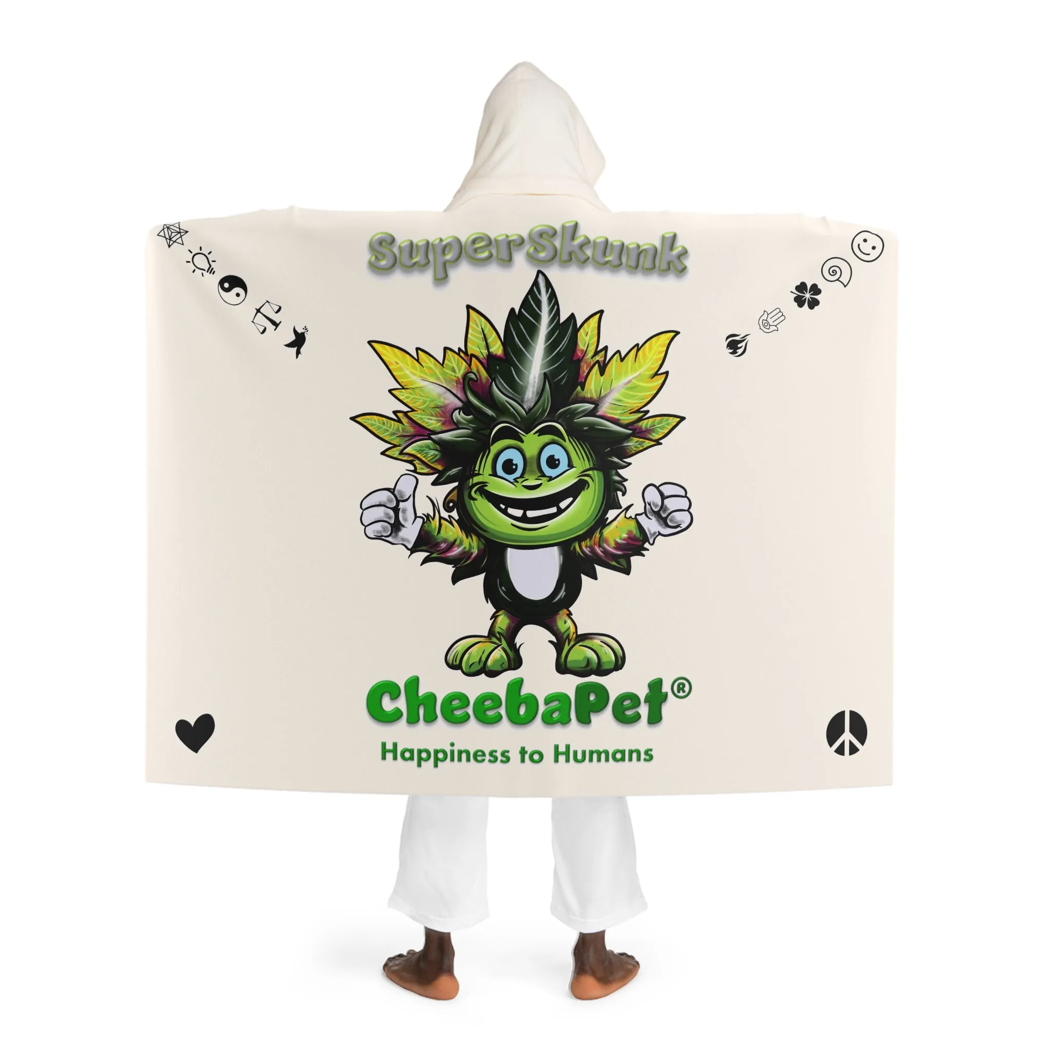 A Hooded Sherpa Fleece Blanket - SuperSkunk