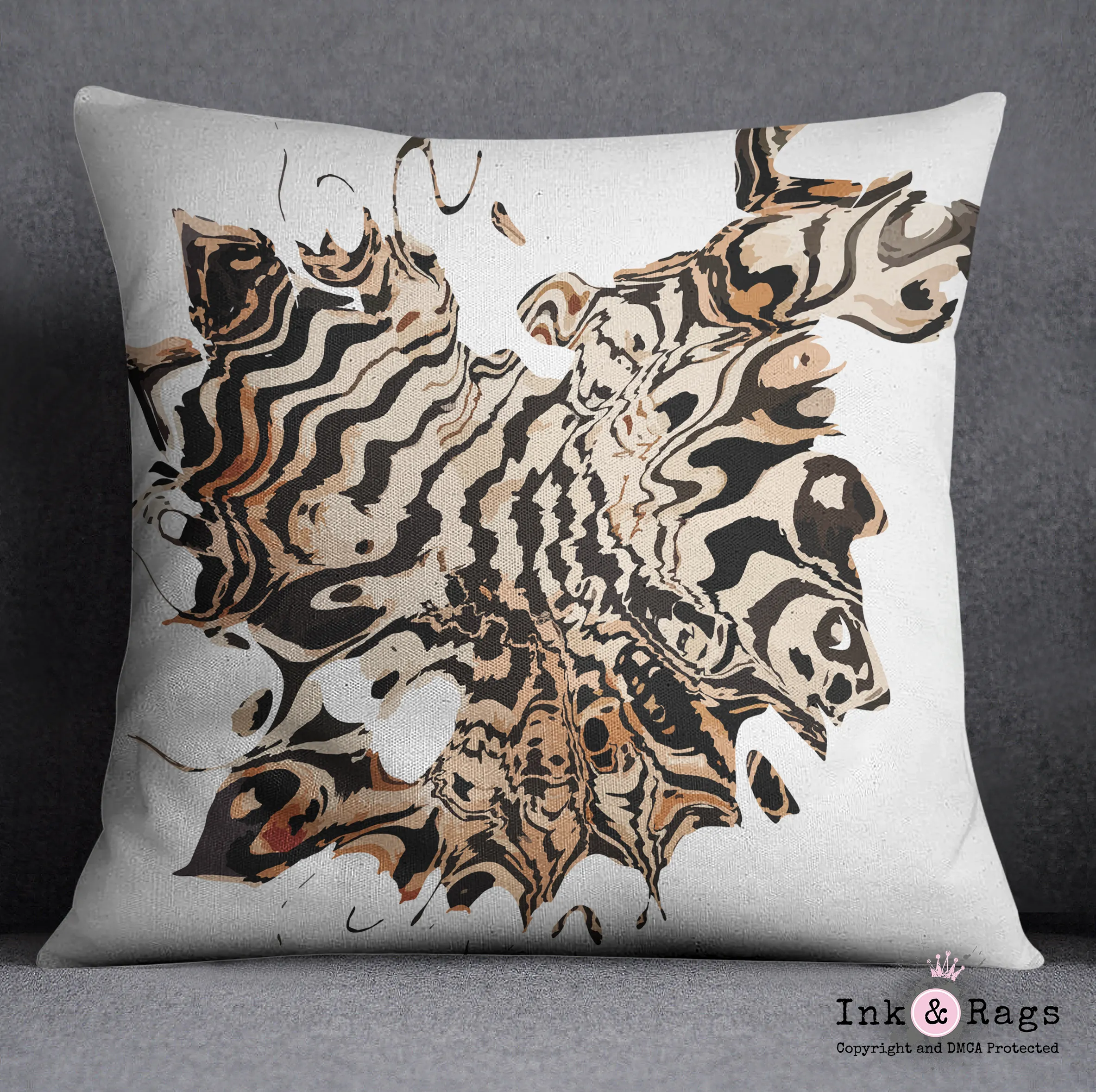 Abstract Tiger Decorative Throw and Pillow Cover Set