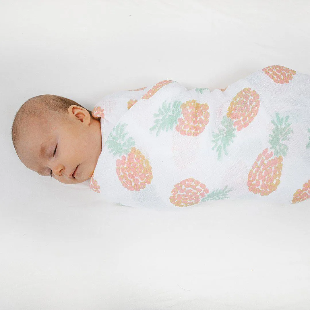 aden   anais Essentials Cotton Muslin Swaddle Blankets - Tropicalia - 4 Pack