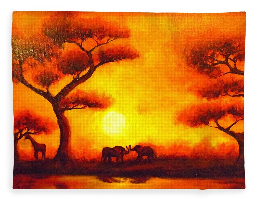 African Sunset  - Blanket