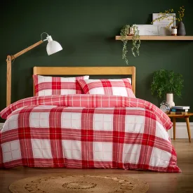 Alba Red Super Soft Flannel Duvet Cover Set with Pillowcases Warm & Cosy Quilt Bedding in Multiple Sizes Available by OLIVIA ROCCO