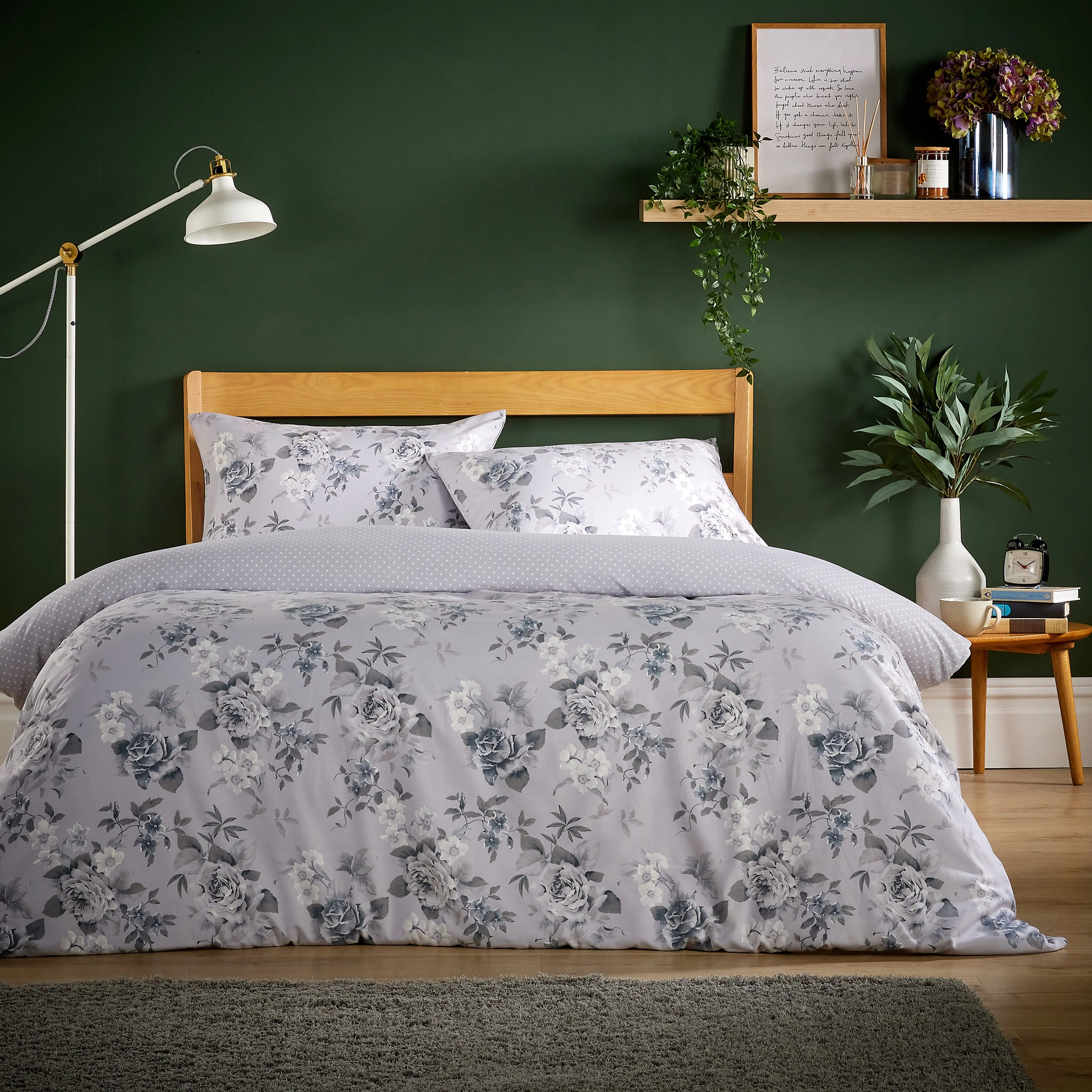 Appleby Grey Super Soft Flannel Duvet Cover Set with Pillowcases Warm & Cosy Quilt Bedding in Multiple Sizes Available by OLIVIA ROCCO