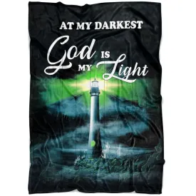 At My Darkest God Is My Light 2 Fleece Blanket - Christian Blanket - Bible Verse Blanket