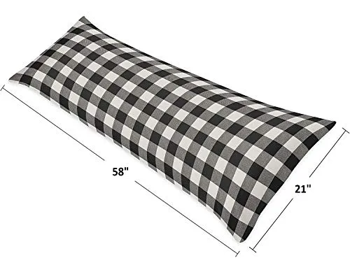 ATOOTFUSION Pillows Set. Soft Pillows for Sleeping. Ultra Soft Bed Pillow Fluffy Luxurious Black and White Plaid Gingham Pillows Hug Pillows Body Pillow 1 Count (Body Pillow, 20X54 INCH)