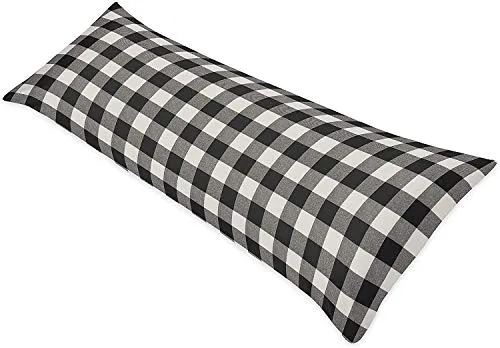 ATOOTFUSION Pillows Set. Soft Pillows for Sleeping. Ultra Soft Bed Pillow Fluffy Luxurious Black and White Plaid Gingham Pillows Hug Pillows Body Pillow 1 Count (Body Pillow, 20X54 INCH)