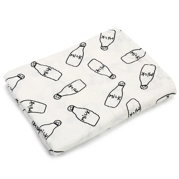 Baby 2 Layer Cotton Muslin Dinosaur Pattern Multi-Use Swaddle Wrap Blankets