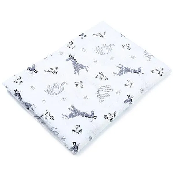 Baby 2 Layer Cotton Muslin Dinosaur Pattern Multi-Use Swaddle Wrap Blankets