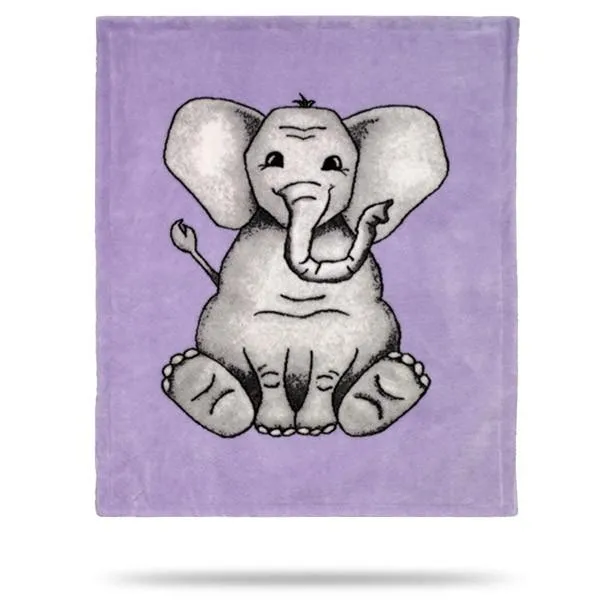 Baby Elephant Purple Denali Microplush™ Baby Blanket