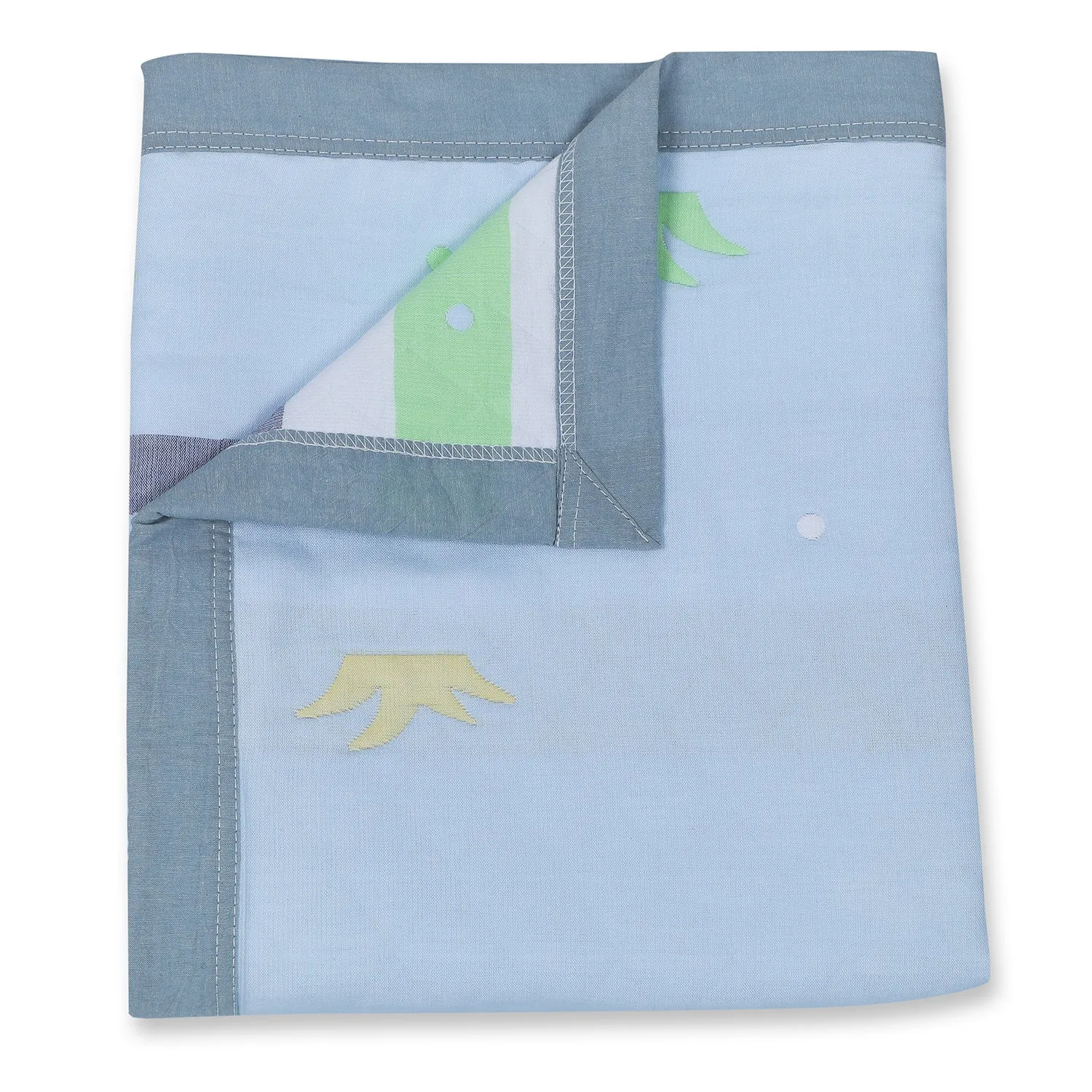 Baby Moo Elephant Adventure All Season Medium Muslin Blanket - Blue