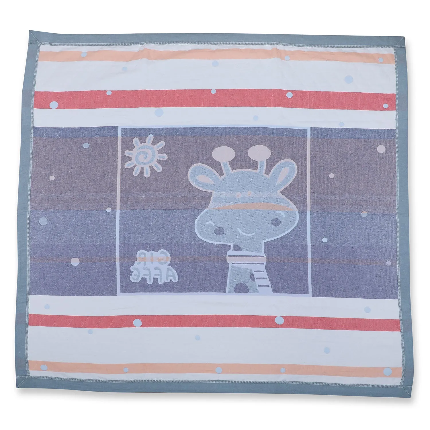 Baby Moo Giraffe All Season Medium Muslin Blanket - Blue