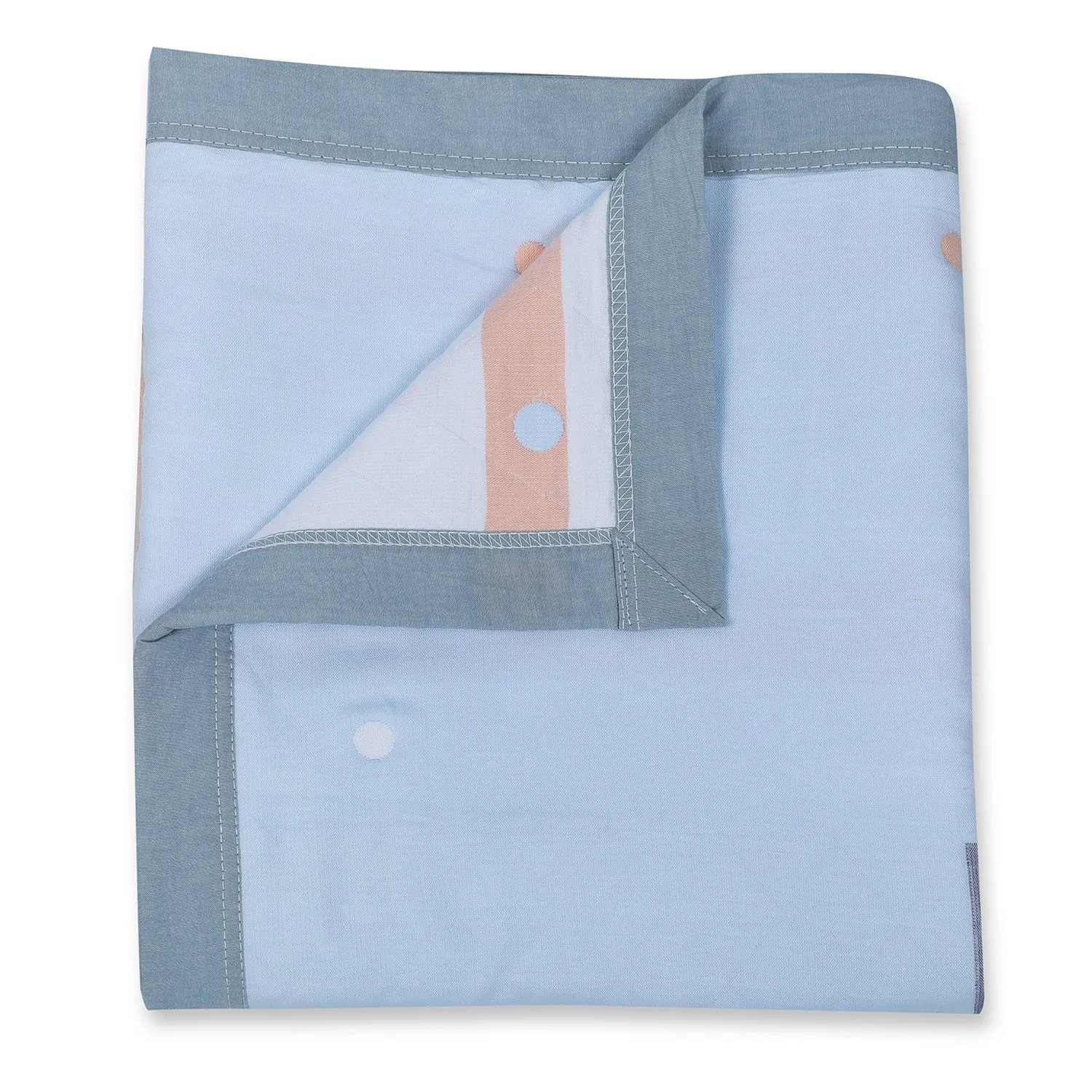 Baby Moo Giraffe All Season Medium Muslin Blanket - Blue