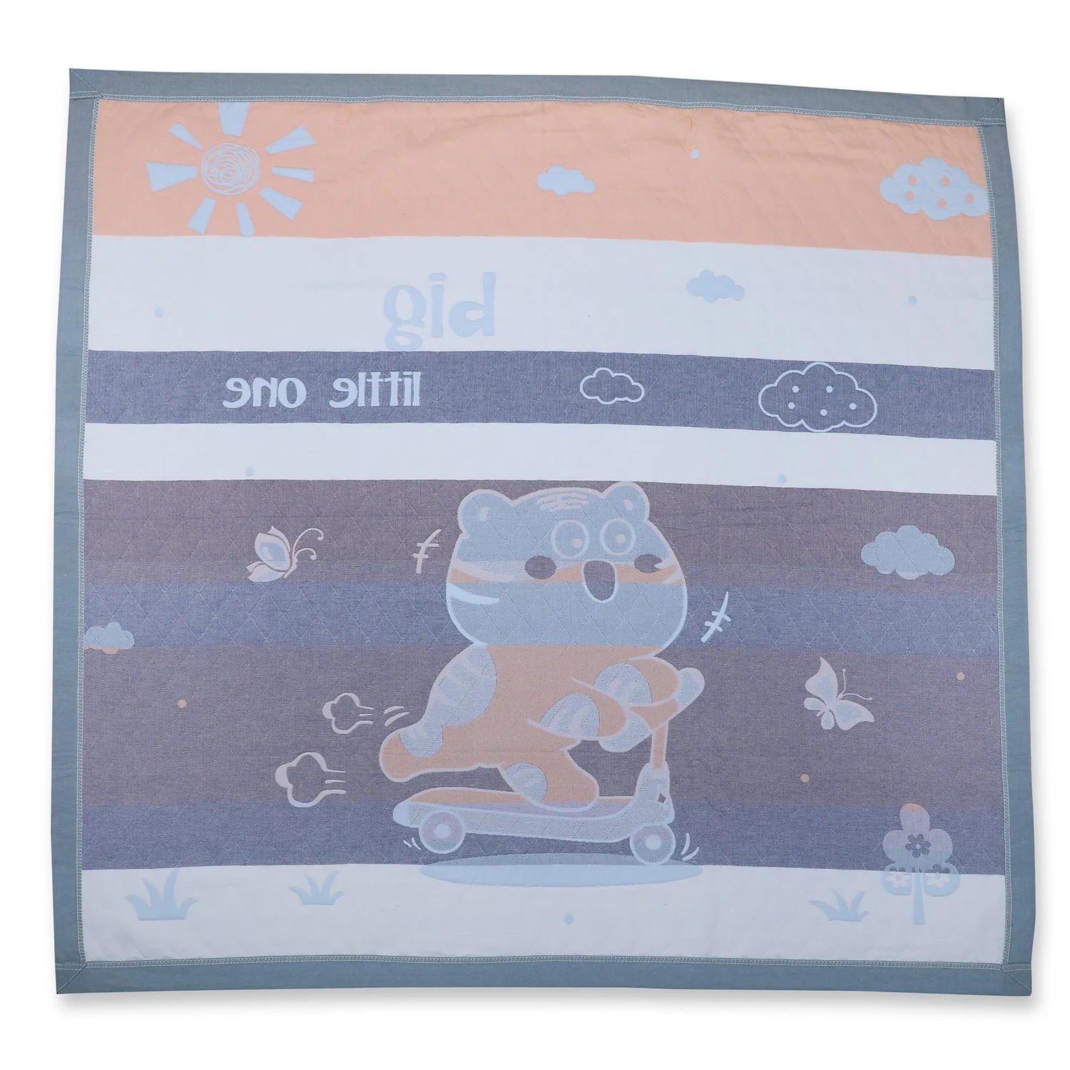 Baby Moo Wild Tiger All Season Medium Muslin Blanket - Blue