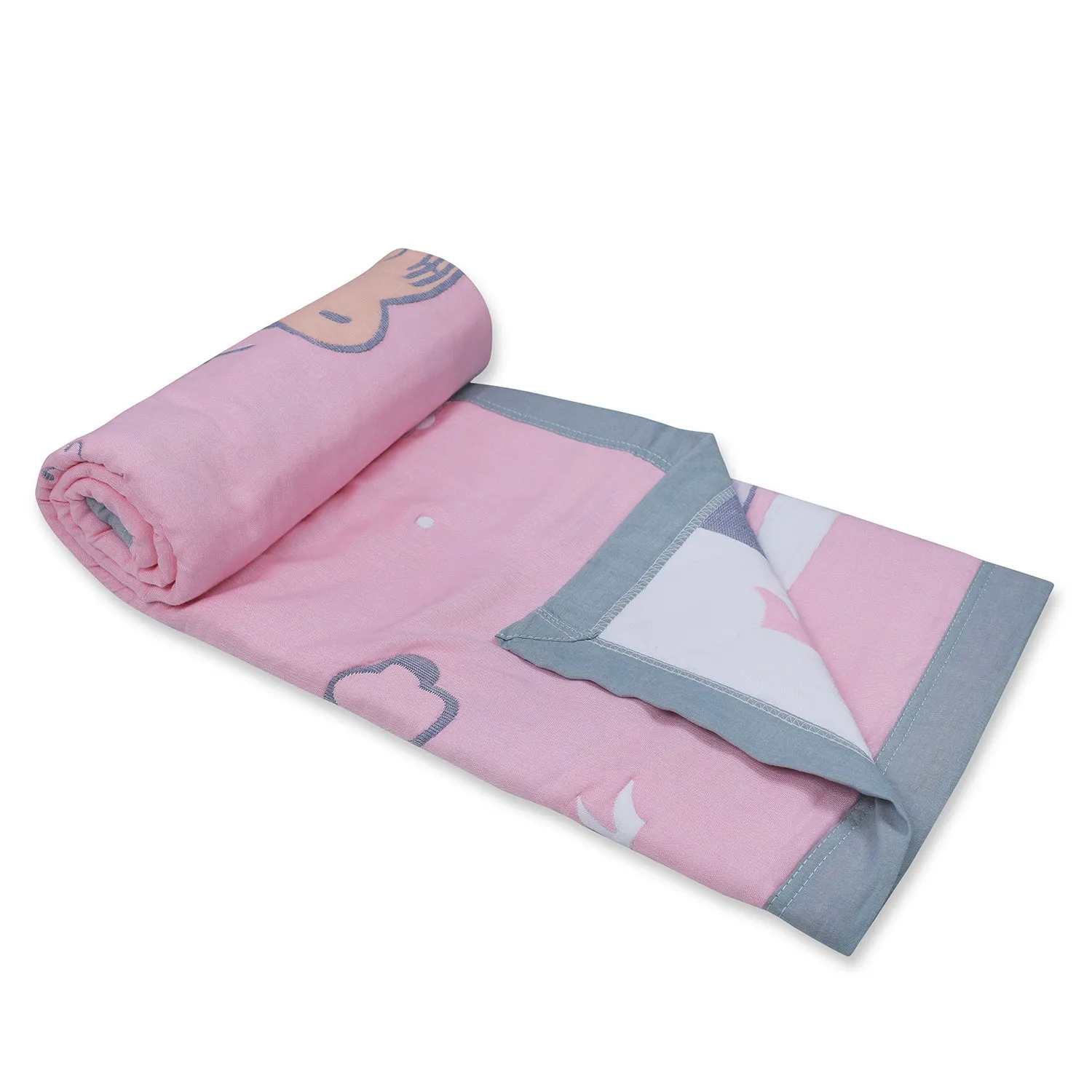 Baby Moo Wild Tiger All Season Medium Muslin Blanket - Pink