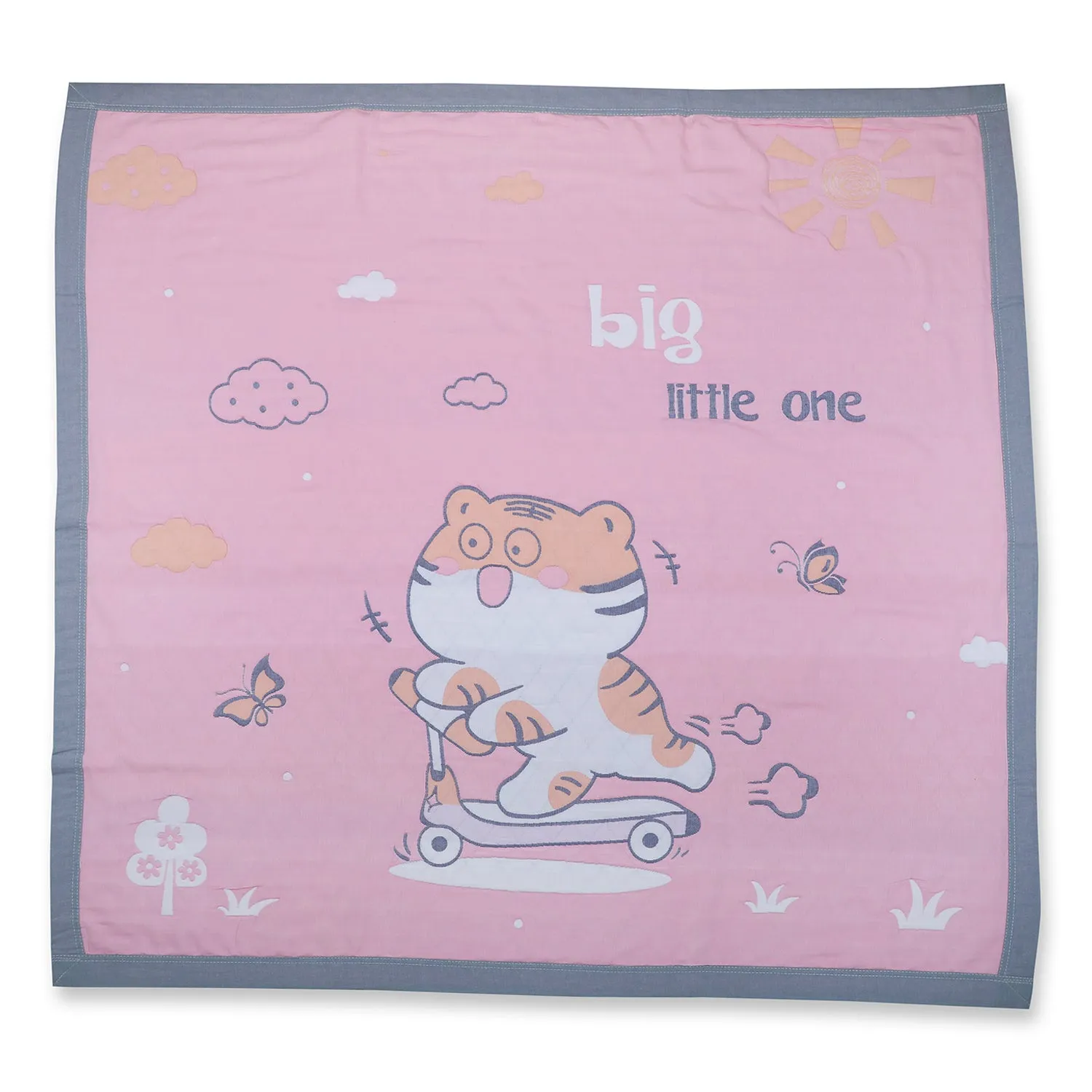 Baby Moo Wild Tiger All Season Medium Muslin Blanket - Pink