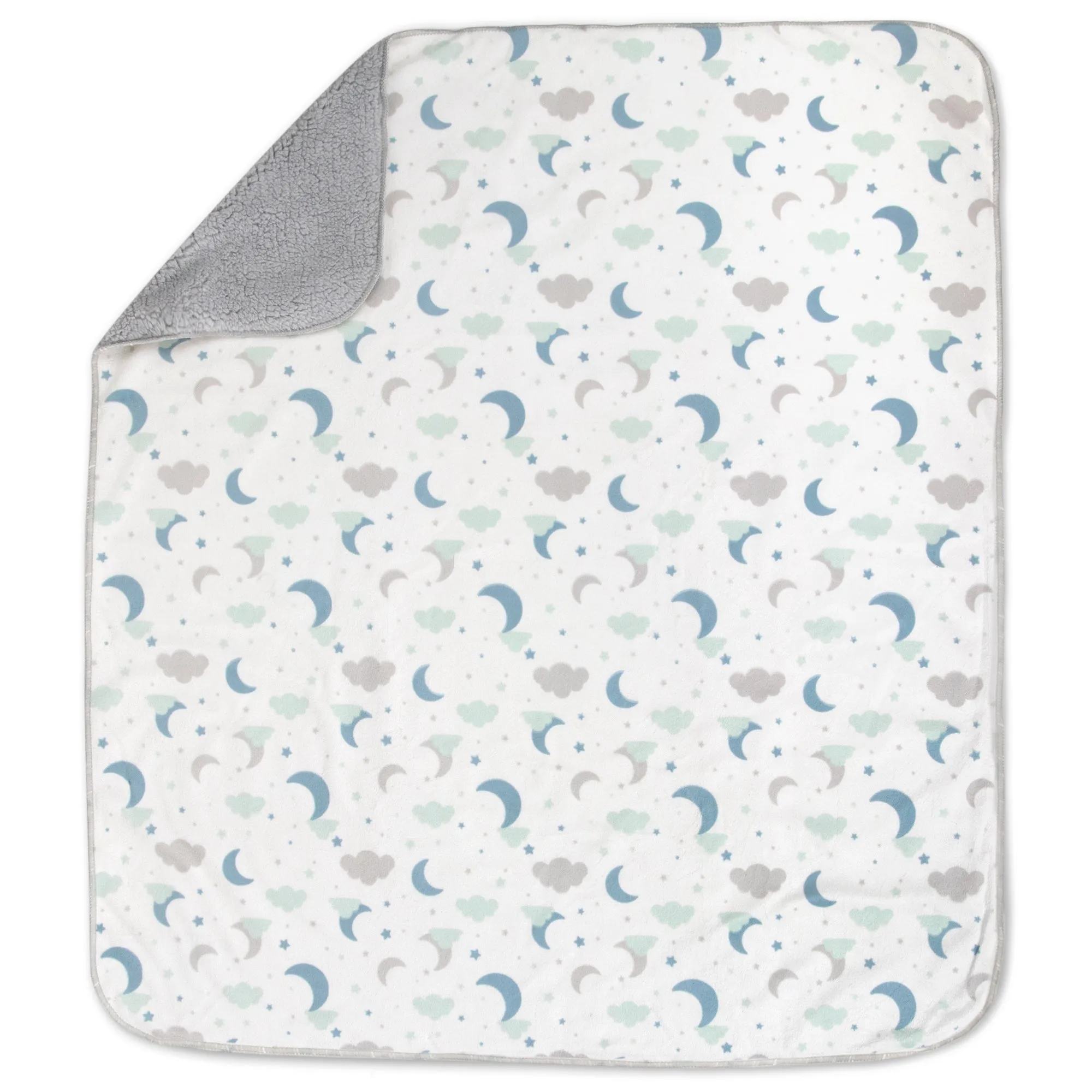 Baby Sherpa Blankets 35" x 30" - Stars & Moons