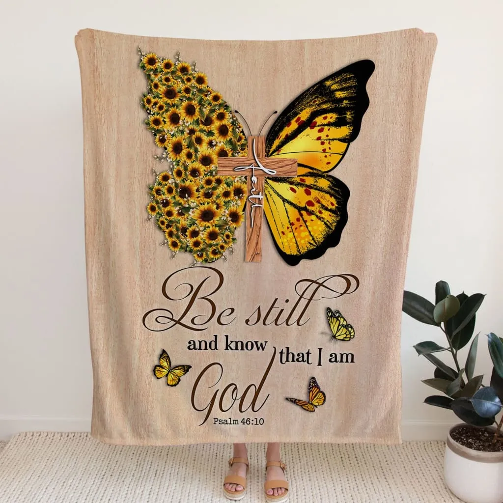 Be Still And Know That I Am God 2 Psalm 4610 Fleece Blanket - Christian Blanket - Bible Verse Blanket