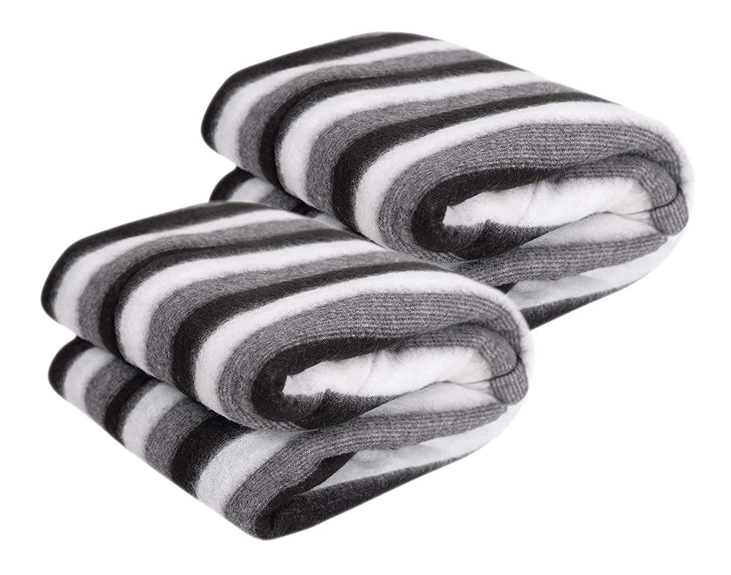 Bezzilish Home Relief Single Blanket for Donation (White and Black, Pack of 2)