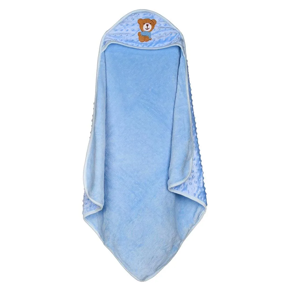 BFF Bear Blue Hooded Bubble Blanket