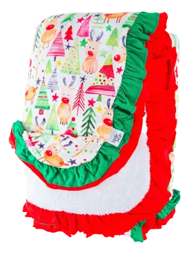 Birdie Bean Christmas Clark Ruffle Plush Throw Blanket