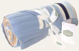 Blue and Beige Stripes Baby Blanket