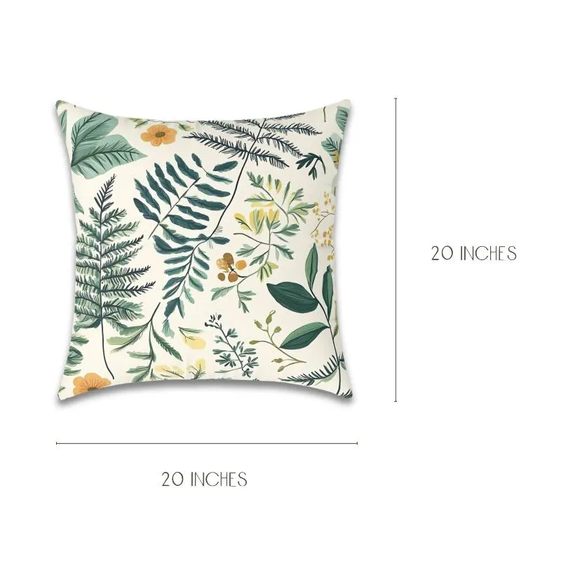 Botanical Print Pillow Set – 4 Decorative Pillows with Covers (20x20) for Modern Homes