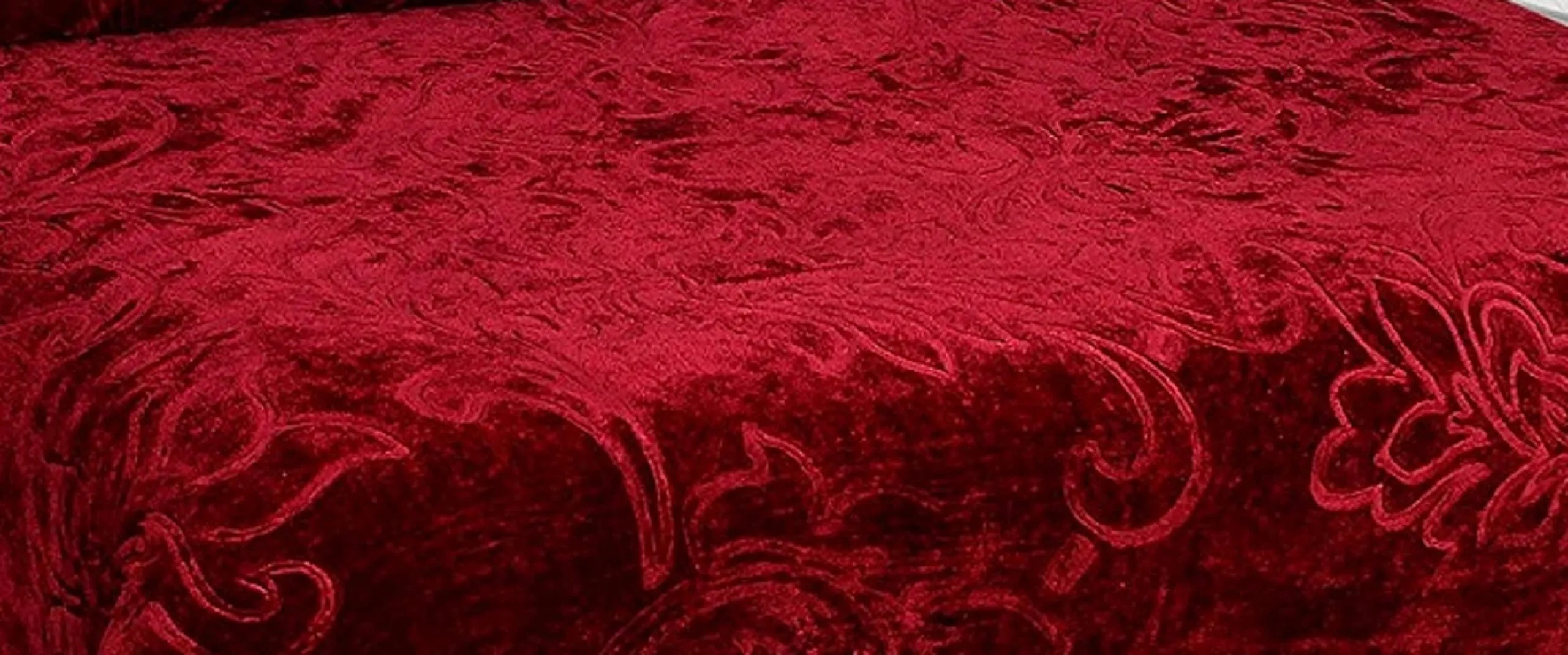 Changers Solid Colour Ultra Soft Floral Double Bed Heavy Mink Embossed Winter Blanket(Maroon, Double, lightweight)