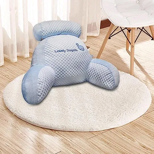 CLUB BOLLYWOOD® Lumbar Pillow Washable Embroidery Waist Rest Cushion for Bedroom Sofa Office Blue L | Home D?©cor | Pillows | Pillows | Pillows | 1 Plush Pillow