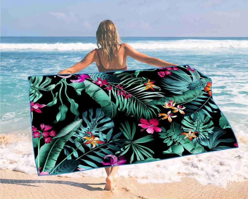 Coconut Tree Starry Sky Digital Printed Beach Towel For Adult Quick Drying Swimming Surf Shower Towel Travel Yoga Beach Blanket