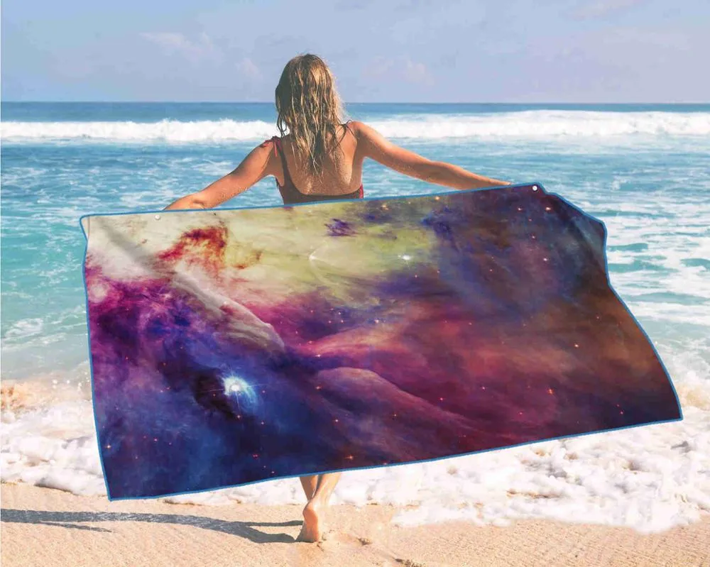 Coconut Tree Starry Sky Digital Printed Beach Towel For Adult Quick Drying Swimming Surf Shower Towel Travel Yoga Beach Blanket