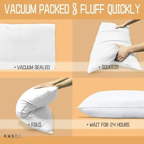 CUSHIO™ MicroFibre Pillow - Size 24"x16" (Pack of 1) Enhance Your Sleep Quality | Wake Up Refreshed (White)