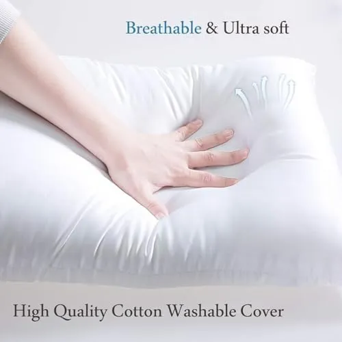 CUSHIO™ MicroFibre Pillow - Size 24"x16" (Pack of 1) Enhance Your Sleep Quality | Wake Up Refreshed (White)