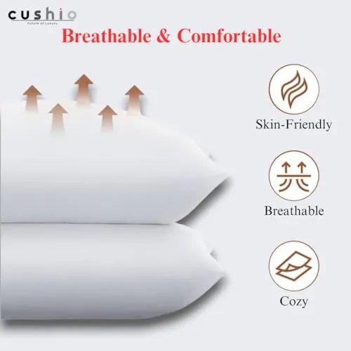 CUSHIO™ MicroFibre Pillow - Size 24"x16" (Pack of 20) Enhance Your Sleep Quality | Wake Up Refreshed (White)