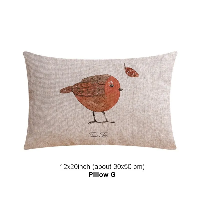 Decorative Sofa Pillows for Dining Room, Simple Decorative Pillow Covers, Love Birds Throw Pillows for Couch, Singing Birds Decorative Throw Pillows