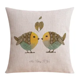 Decorative Sofa Pillows for Dining Room, Simple Decorative Pillow Covers, Love Birds Throw Pillows for Couch, Singing Birds Decorative Throw Pillows