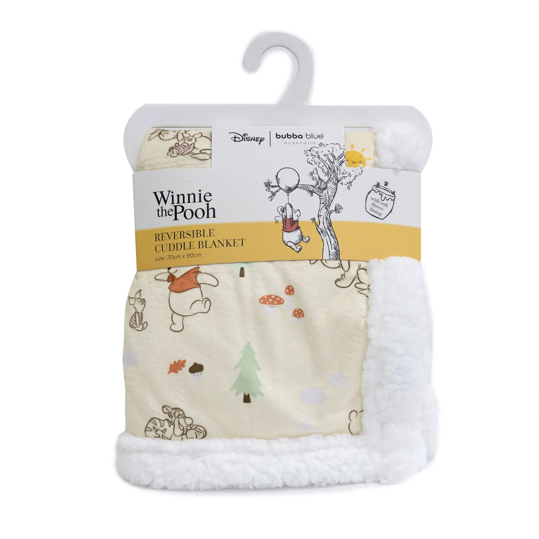 Disney Winnie the Pooh Co Sleeper/Bedside Sleeper Bundle - Fitted Sheet, Bib, Security Blanket, Face Washer, Cuddle Blanket, Cot Quilt, Hooded Towel