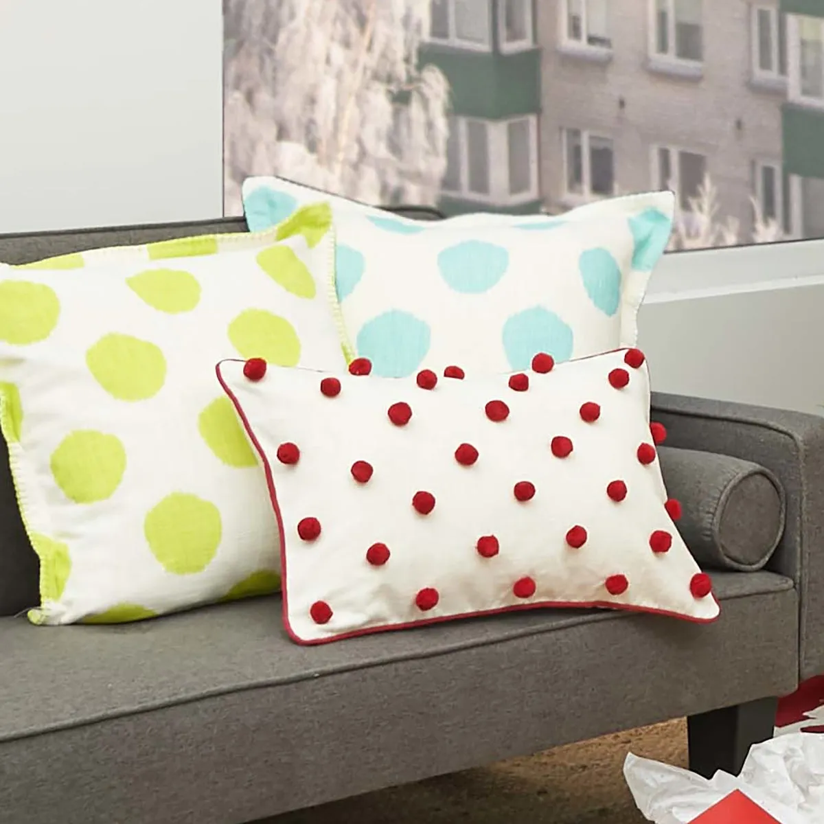 Dot Pompom Pillow