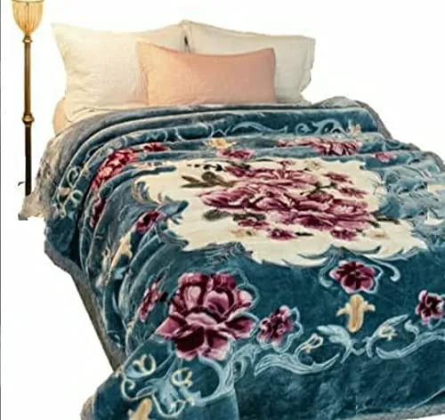 ELSTONE HOME Silky Soft Floral Double Bed Embossed Double PlSilky Mink Blanket for Winters - Embossed Design That Will Enhance Your Room with Vibrant Attractive - Multicolor, lightweight