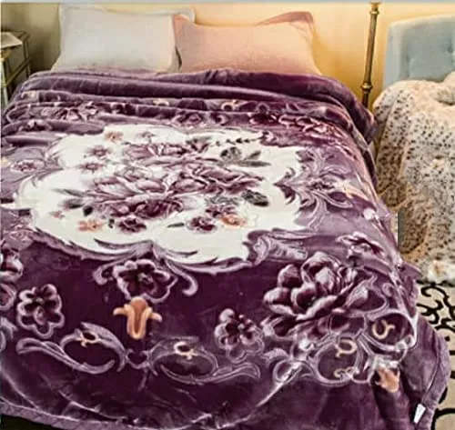 ELSTONE HOME Silky Soft Floral Double Bed Embossed Double PlSilky Mink Blanket for Winters - Embossed Design That Will Enhance Your Room with Vibrant Attractive - Multicolor, lightweight