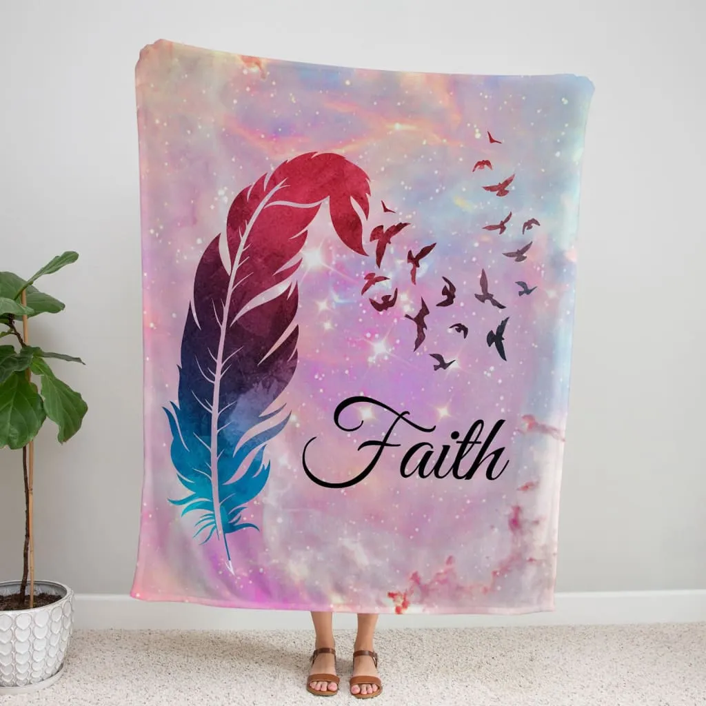 Faith Fleece Blanket - Christian Blanket - Bible Verse Blanket