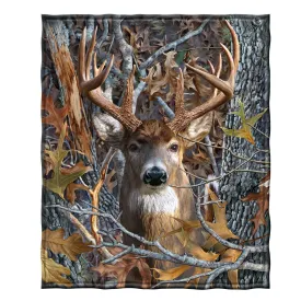 Fleece Throw Blanket (Camo Buck Deer)