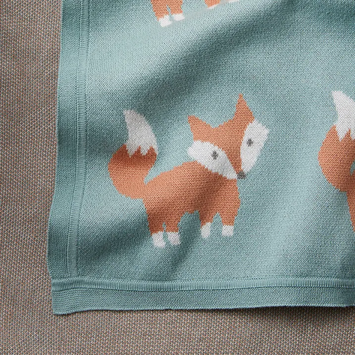 Fox Knit Baby Blanket