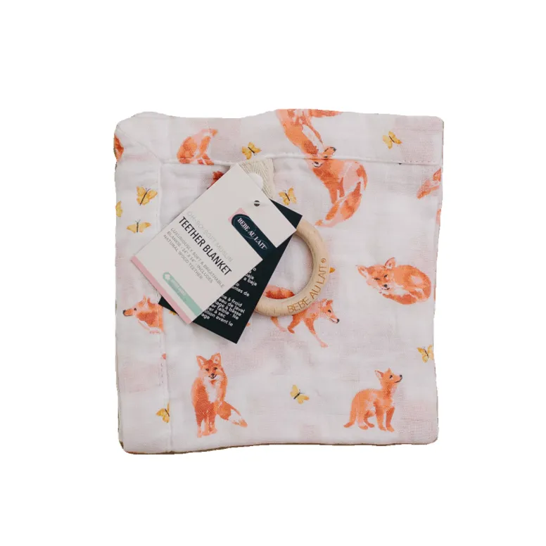 Fox Tales Oh So Soft Muslin Teether Blanket