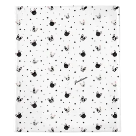 Frenchie Blanket |  French Bulldogs and stars on White