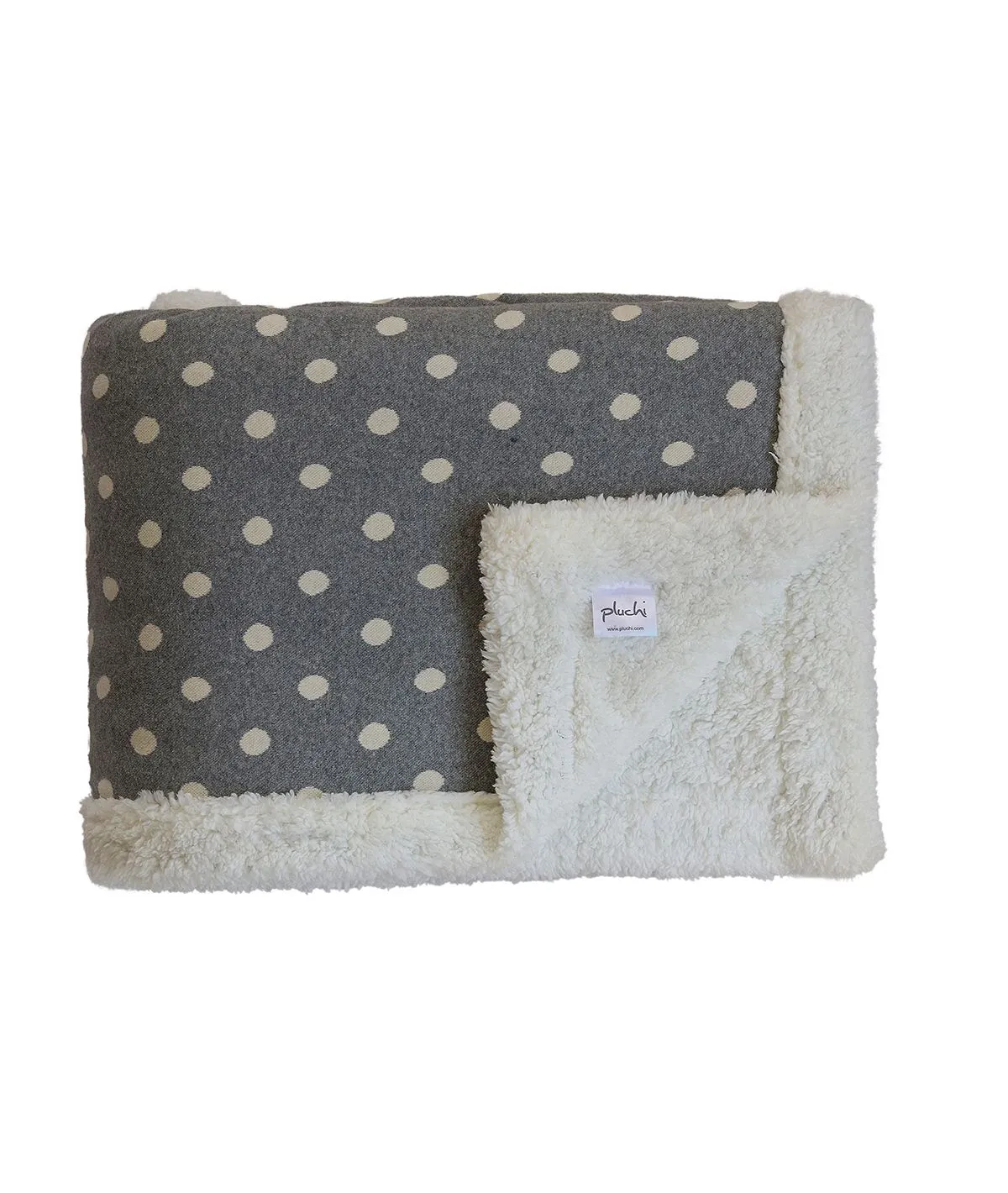 Fun with Dots - Cotton Knitted with Sherpa Back Single Bed blanket