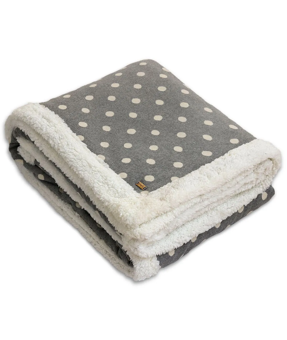 Fun with Dots - Cotton Knitted with Sherpa Back Single Bed blanket